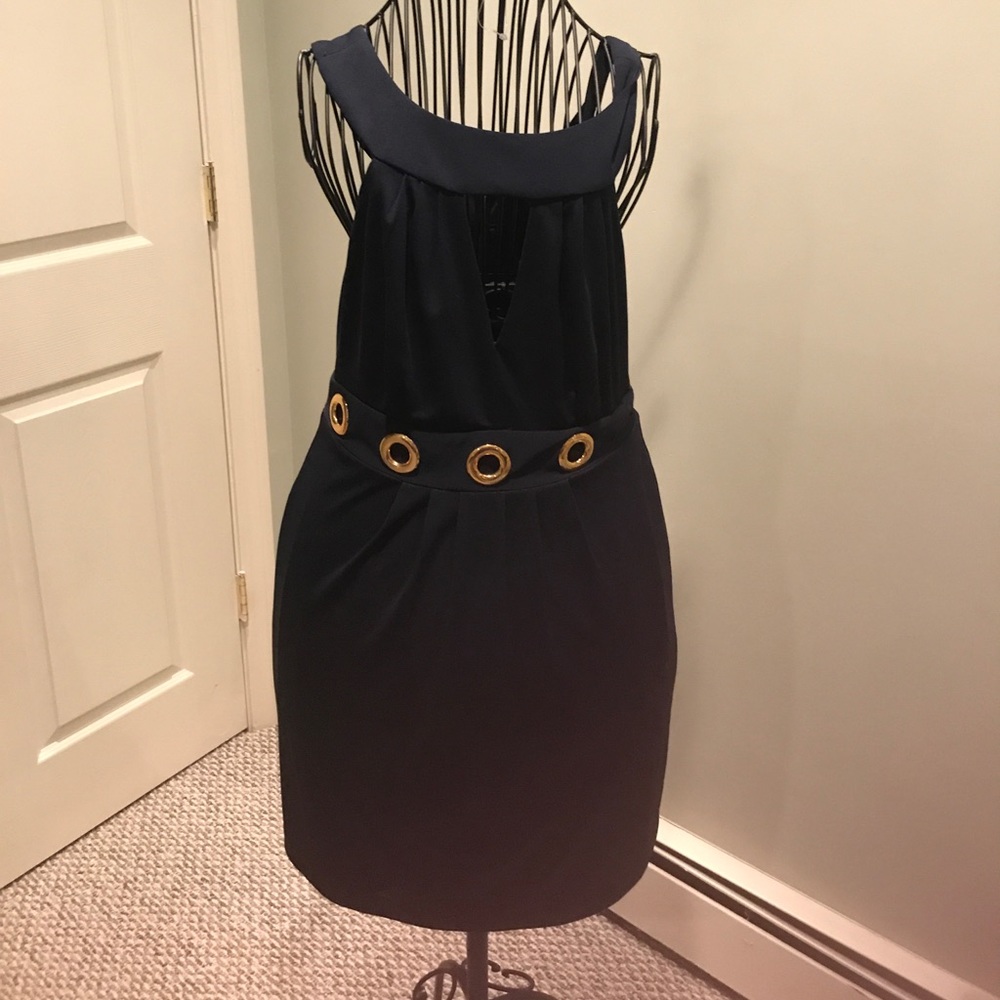 Navy Blue Milly of NY dress M grommets sleeveless